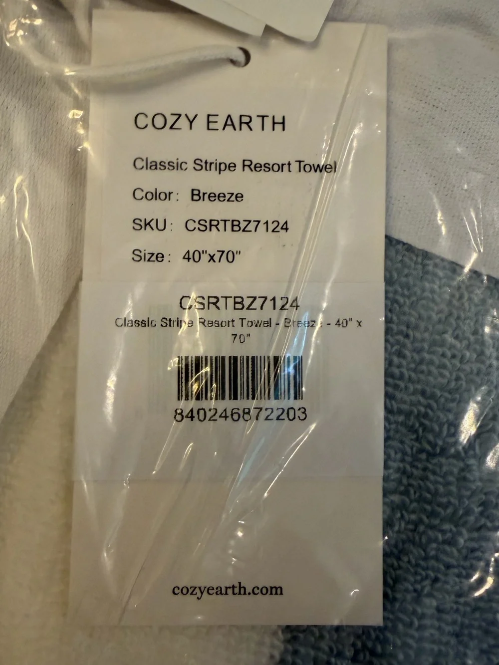 COZY EARTH Breeze Classic Stripe Resort 40” X 70” Towel